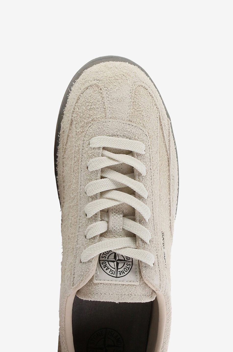 STONE ISLAND S0101 Stone Island Low Cut textured suede lace-up sneakers Men EGGSHELL 5