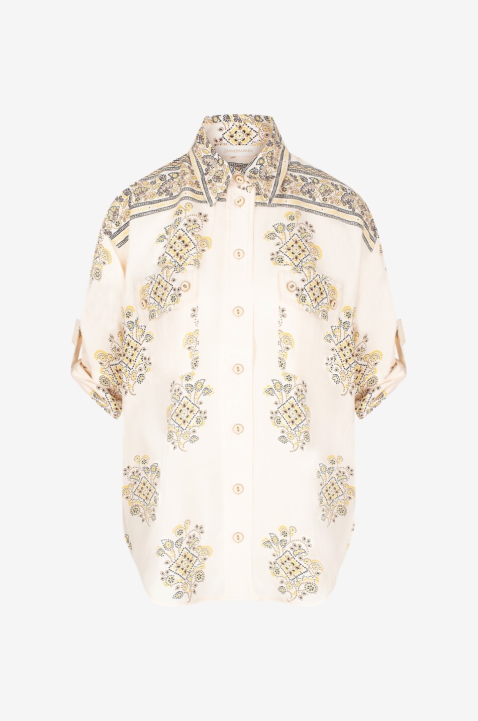 ZIMMERMANN Chemise à manches courtes en soie Safari Utility Dot Femme MULTICOLORE 1