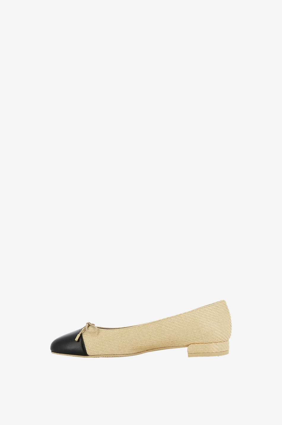 Bast- und Leder-Ballerinas Sleek Bow Flat 15