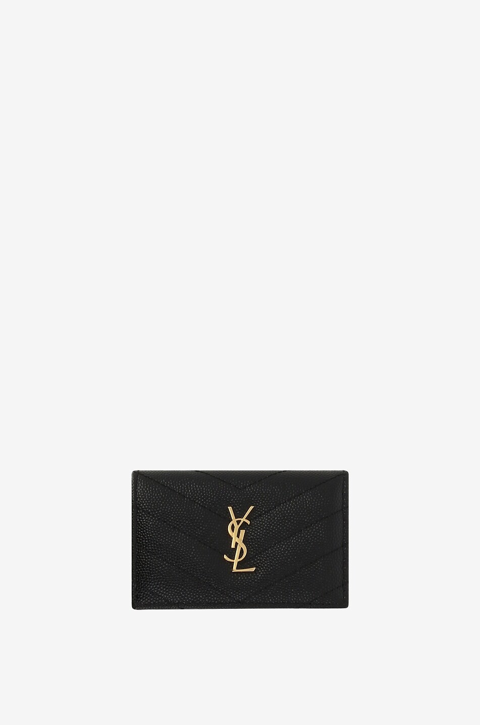 SAINT LAURENT PARIS Mini-Brieftasche aus gestepptem Leder Cassandre Damen SCHWARZ 1