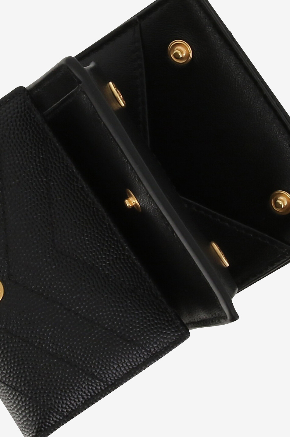 SAINT LAURENT PARIS Mini-Brieftasche aus gestepptem Leder Cassandre Damen SCHWARZ 3