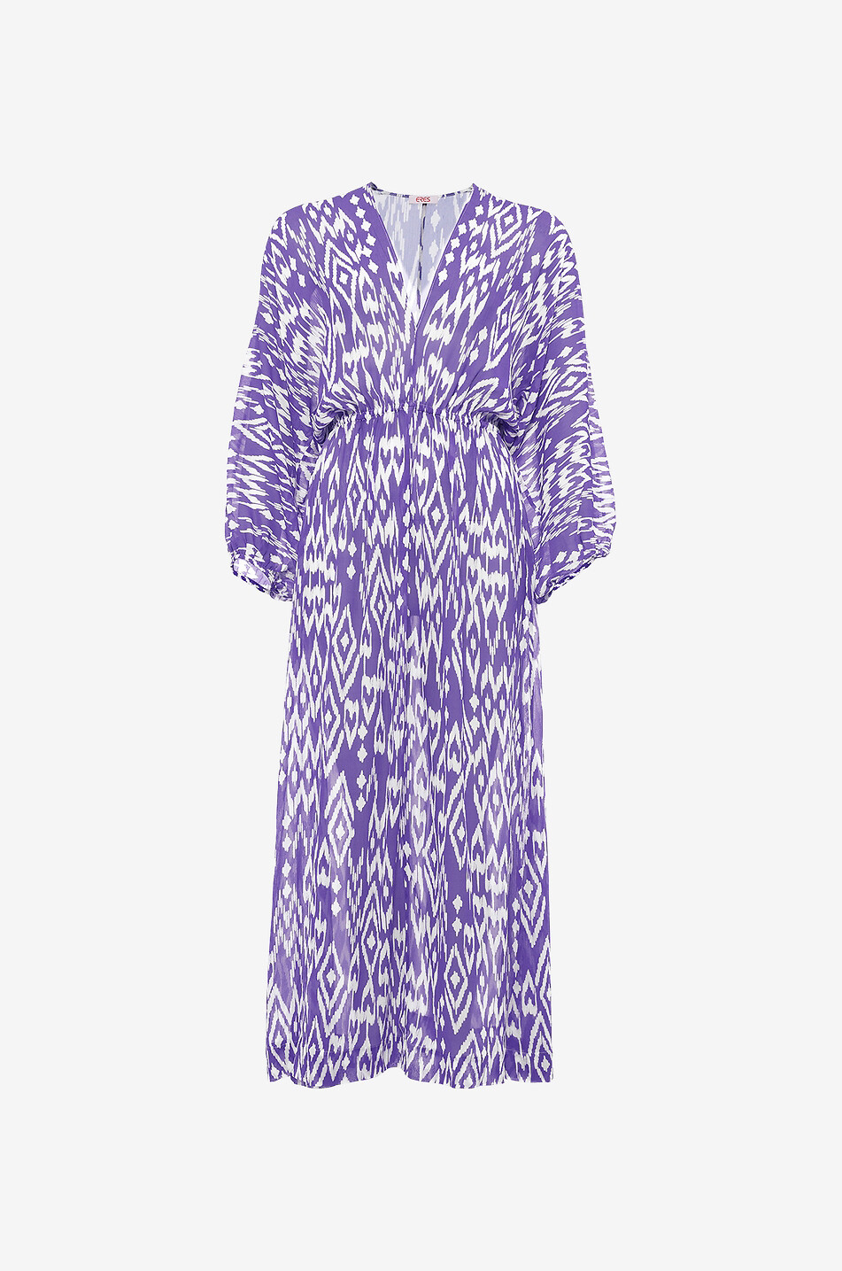 Langes Strandkleid aus Seide Sky
