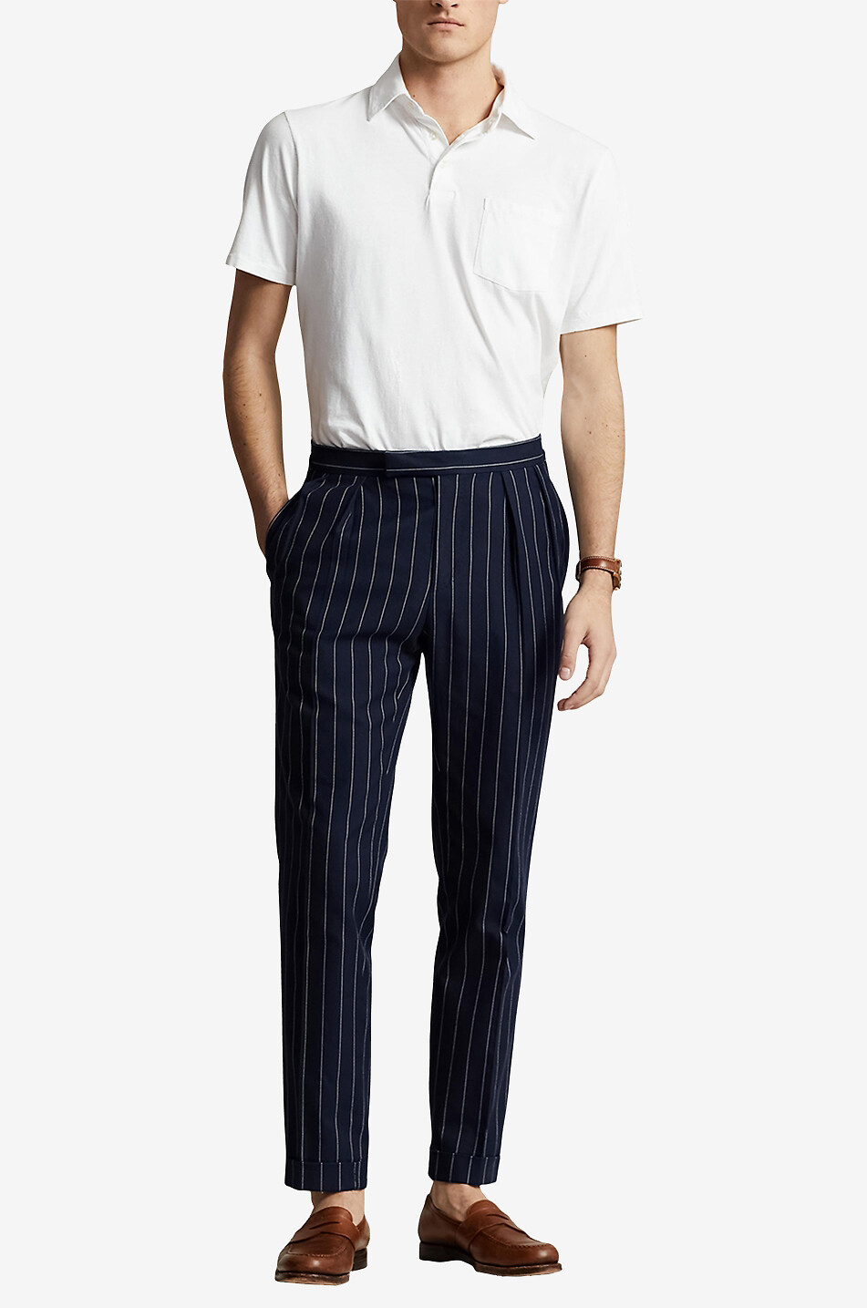 POLO RALPH LAUREN Polohemd aus Baumwolle und Leinen Pony Herren CREMEFARBEN 3