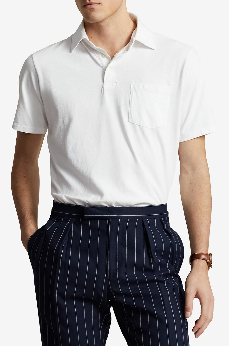 POLO RALPH LAUREN Polohemd aus Baumwolle und Leinen Pony Herren CREMEFARBEN 4