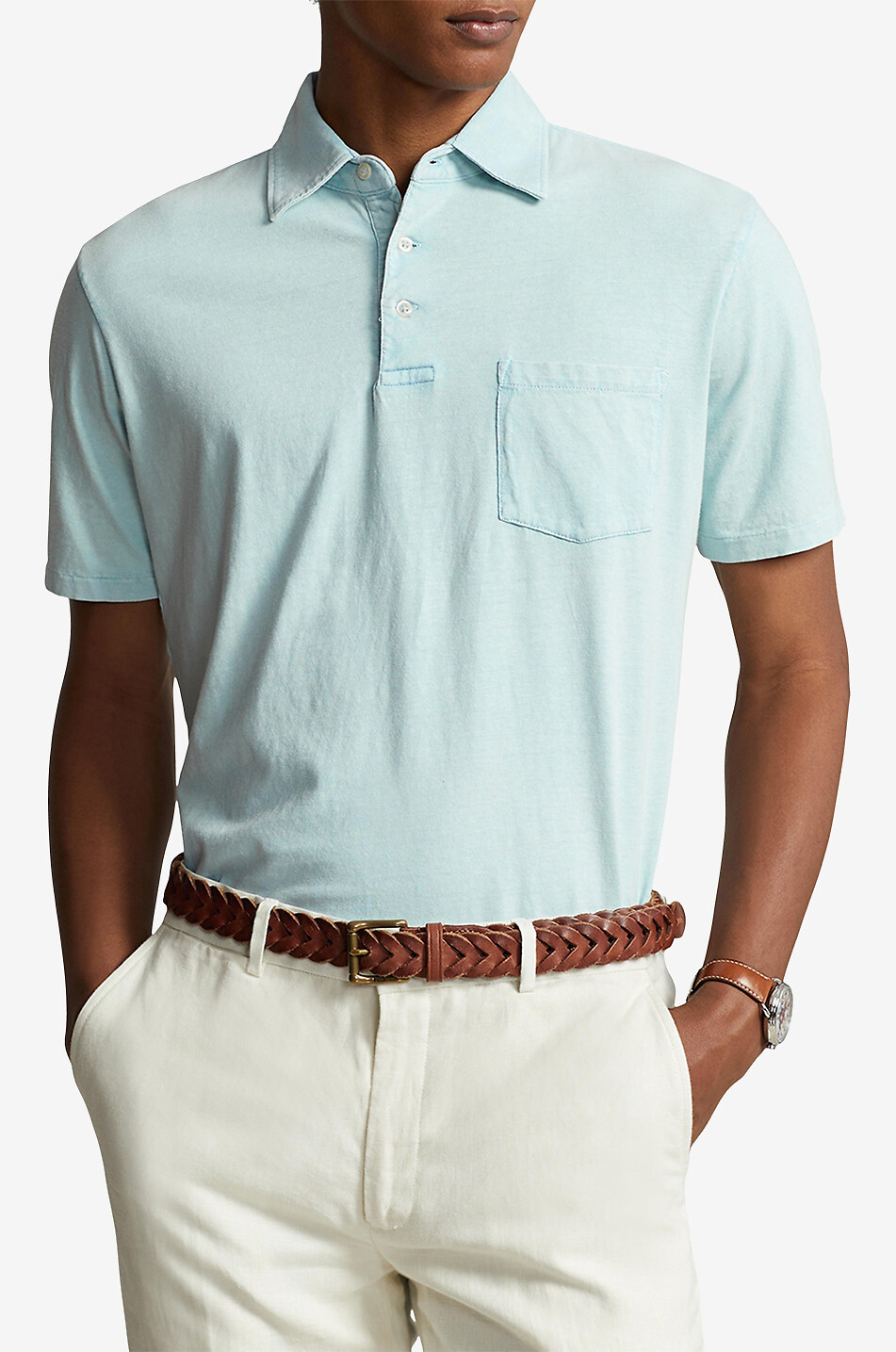 POLO RALPH LAUREN Polo en coton et lin Pony Homme BLEU CLAIR 3