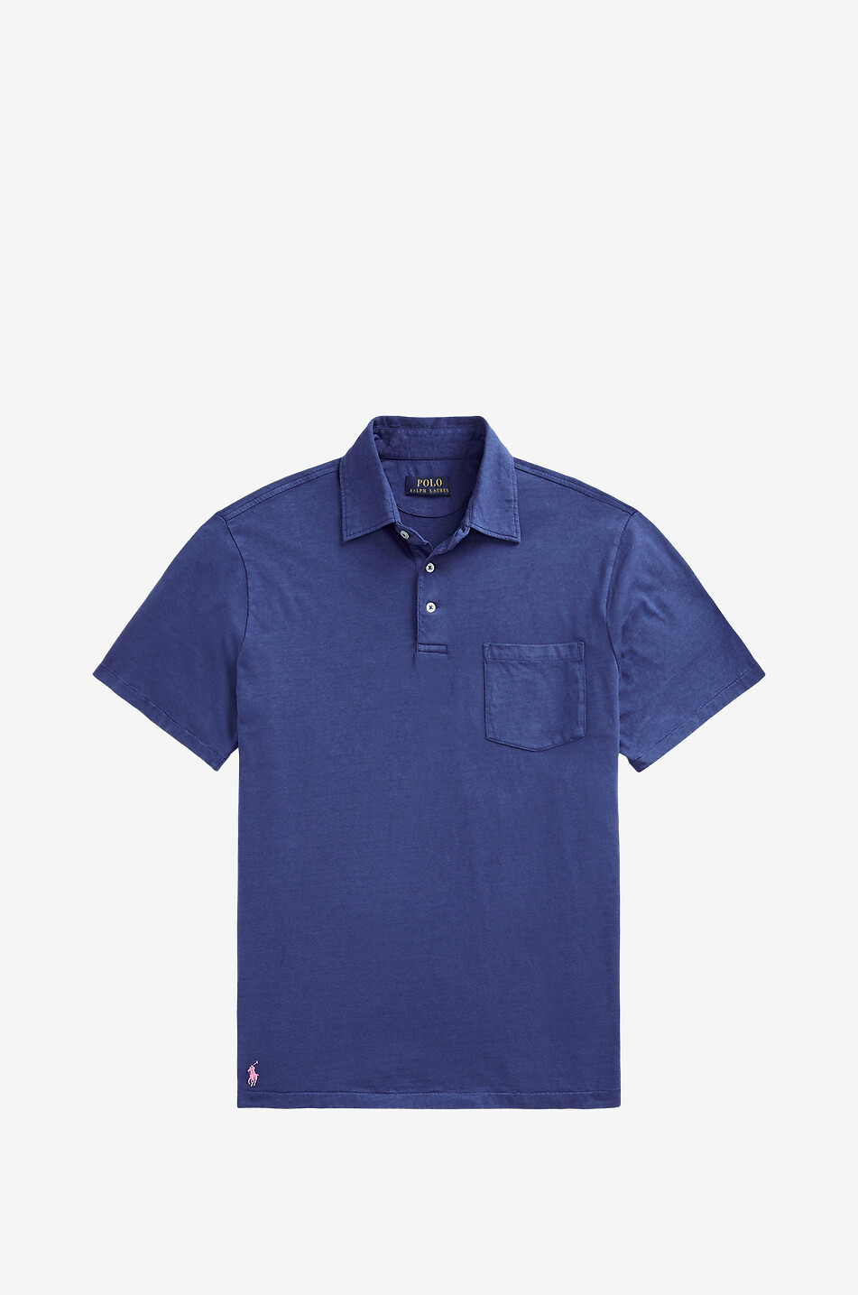 Polohemd aus Baumwolle und Leinen Pony