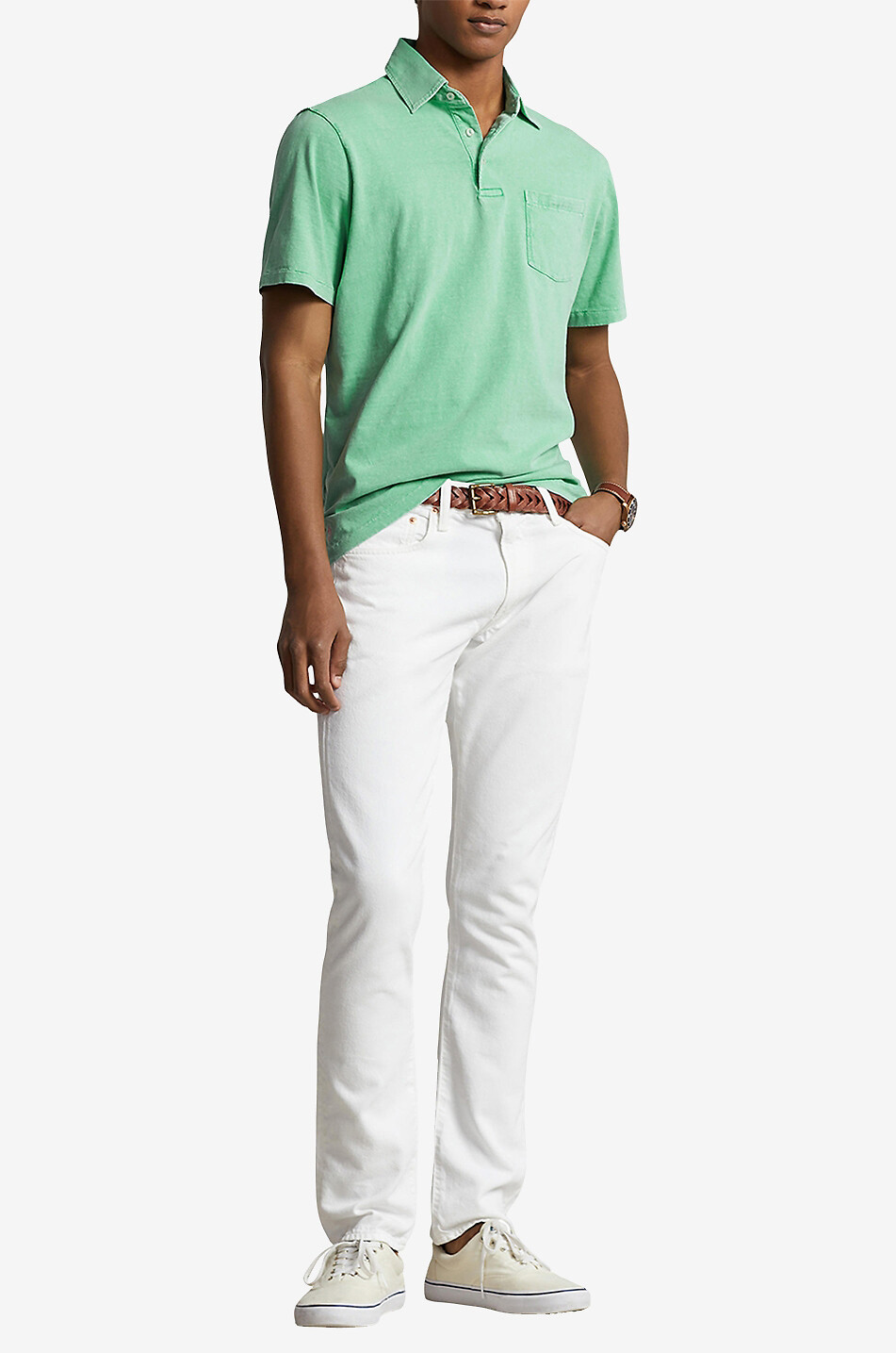 POLO RALPH LAUREN Polohemd aus Baumwolle und Leinen Pony Herren HELLGRÜN 2