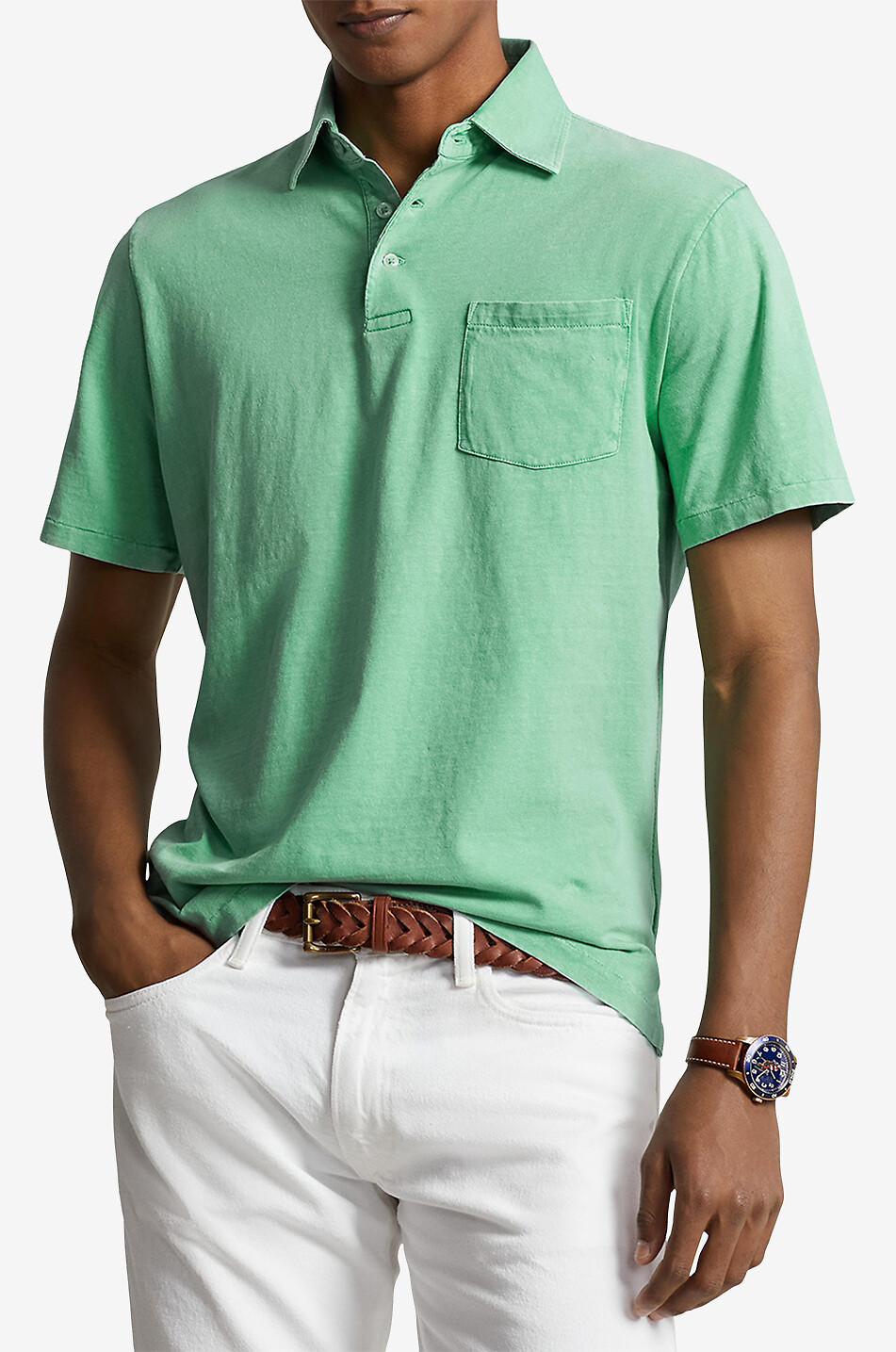 POLO RALPH LAUREN Polohemd aus Baumwolle und Leinen Pony Herren HELLGRÜN 3