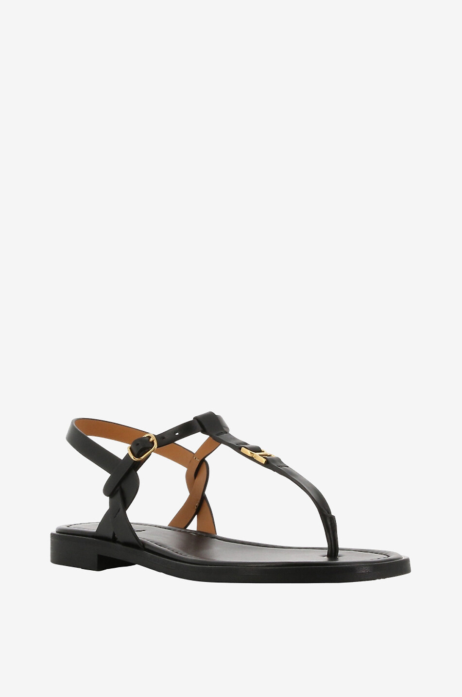 CHLOE Marcie toe strap leather sandals Women BLACK 1