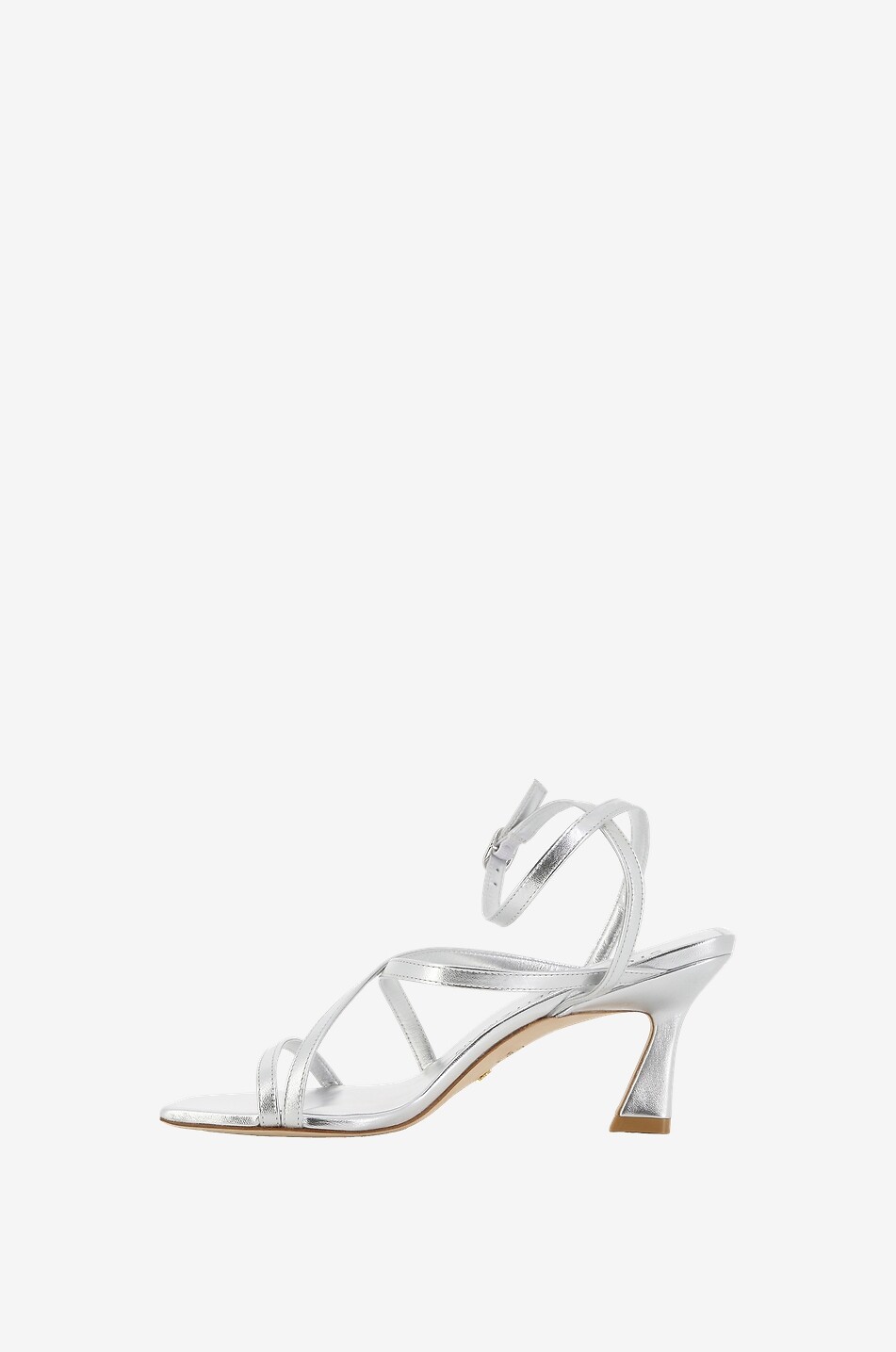 STUART WEITZMAN Sandales à talon en cuir métallisé Oasis 75 Femme ARGENT 3
