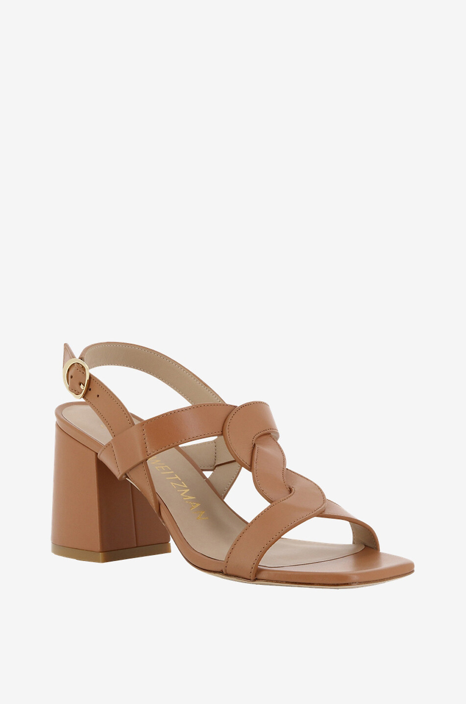 Sandales en cuir lisse à talon carré Ibiza 75 Slingback