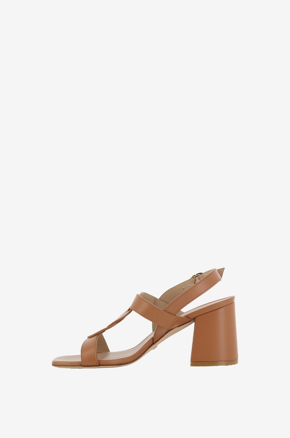 STUART WEITZMAN Glattleder-Sandalen mit Blockabsatz Ibiza 75 Slingback Damen COGNAC 3