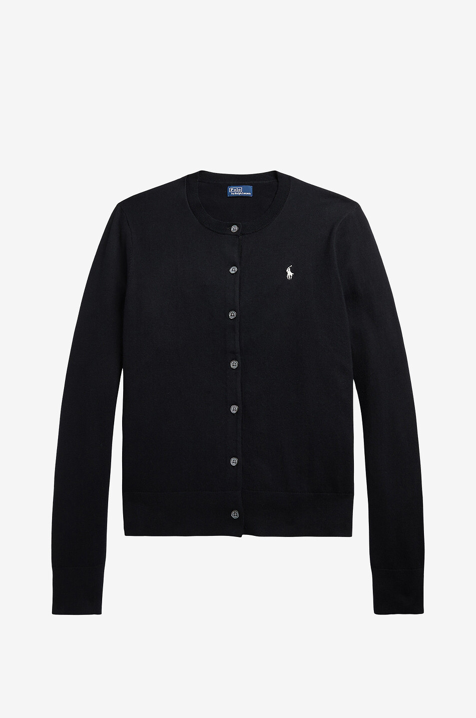Pony thin cotton blend round neck cardigan