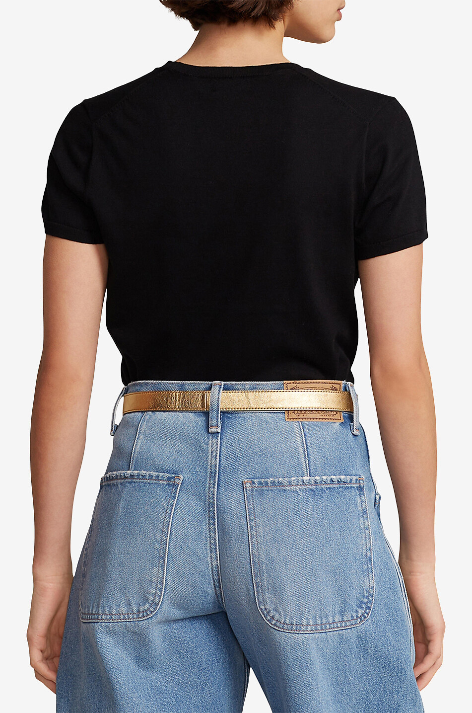 POLO RALPH LAUREN Pull à manches courtes en coton mélangé Pony Femme NOIR 4