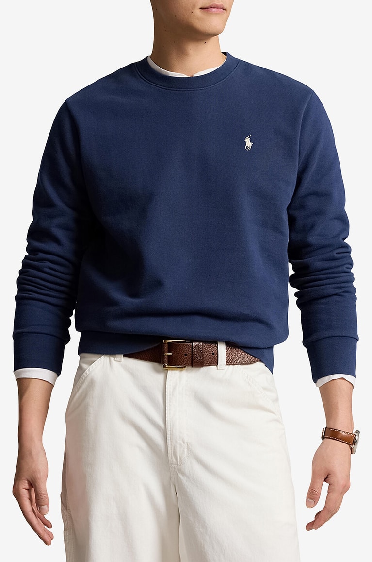 POLO RALPH LAUREN Sweat-shirt léger à col rond Pony Homme BLEU MOYEN 3