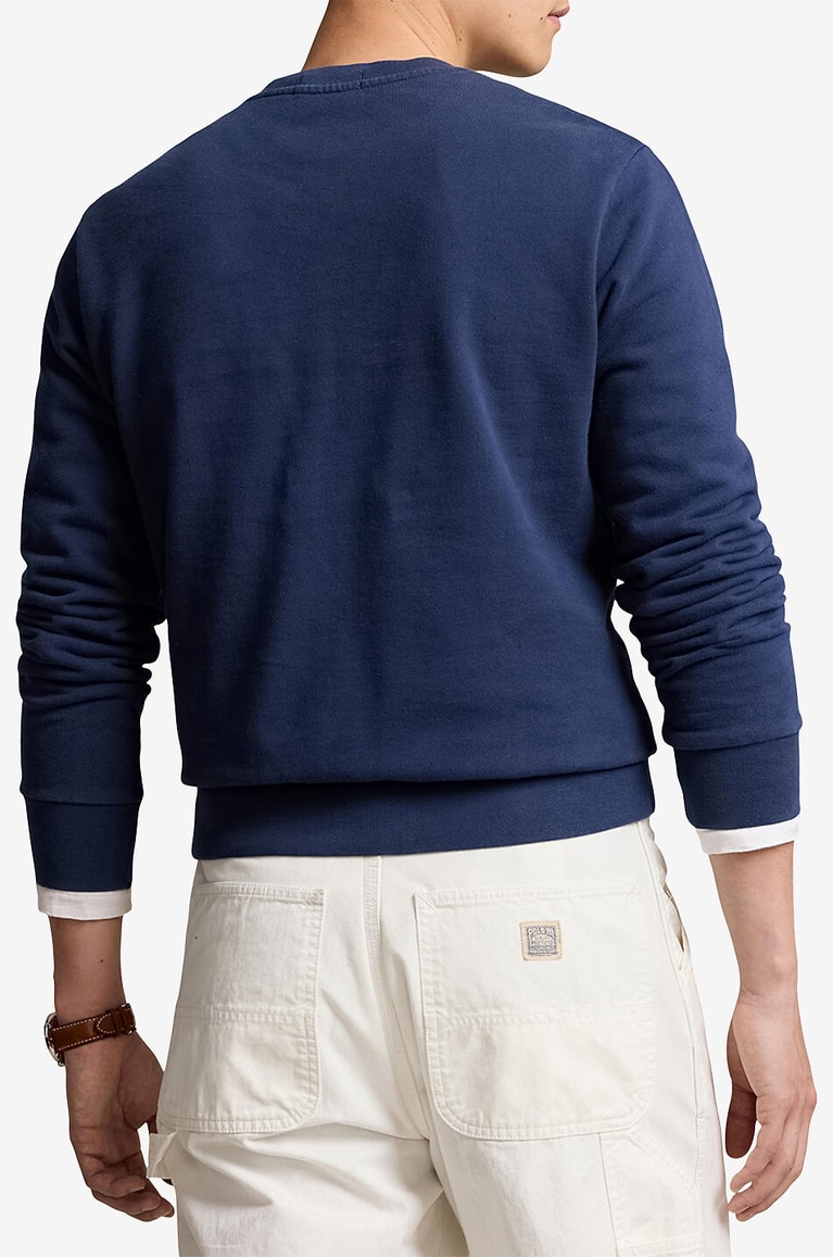 POLO RALPH LAUREN Sweat-shirt léger à col rond Pony Homme BLEU MOYEN 4
