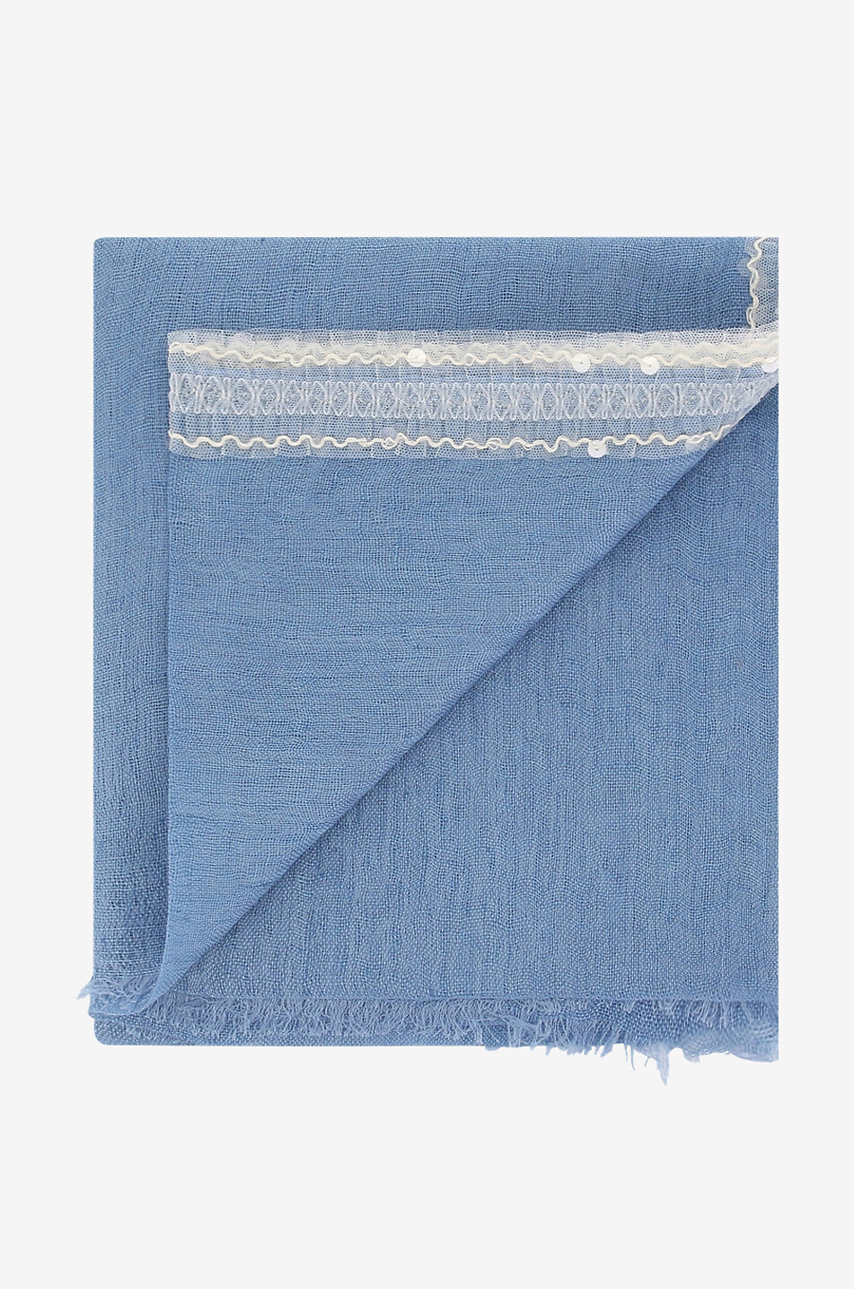 Import lace and sequin adorned shawl