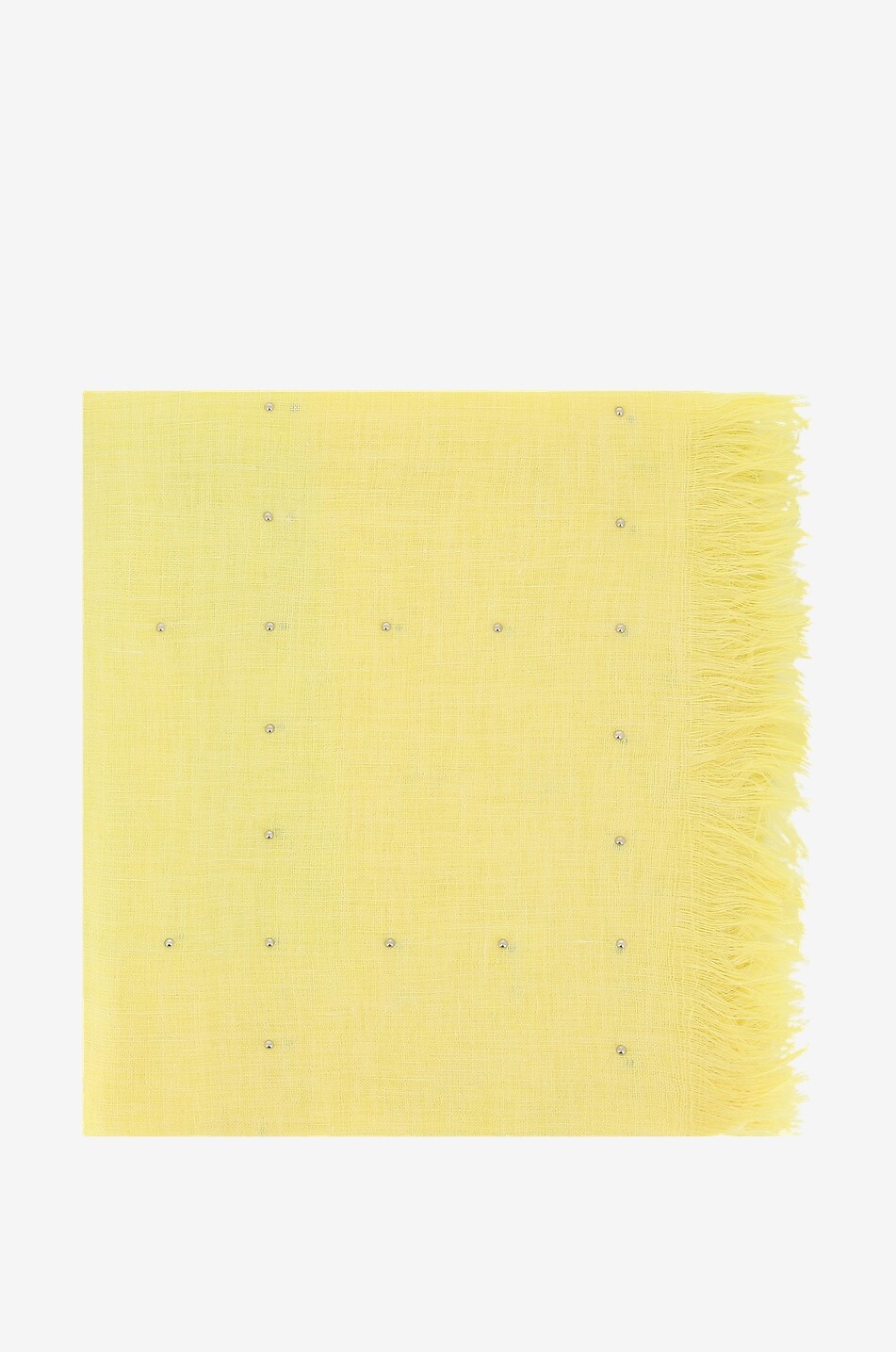 Étole tissée en lin et soie ornée de clous