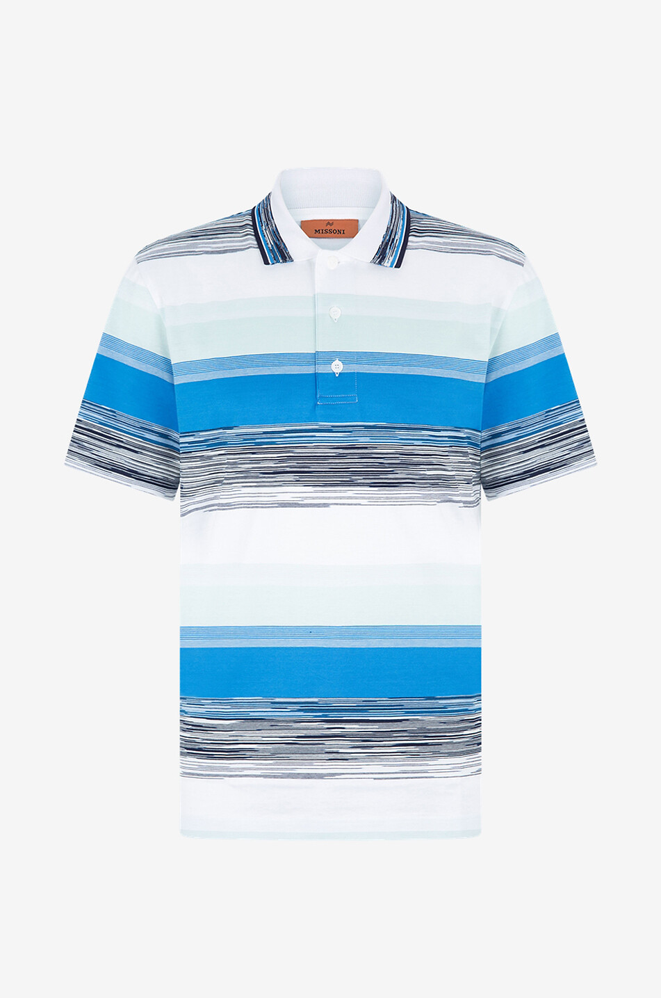 MISSONI Jersey-Polohemd mit Strickdetails in Flamm-Faden-Optik Herren BLAU 1