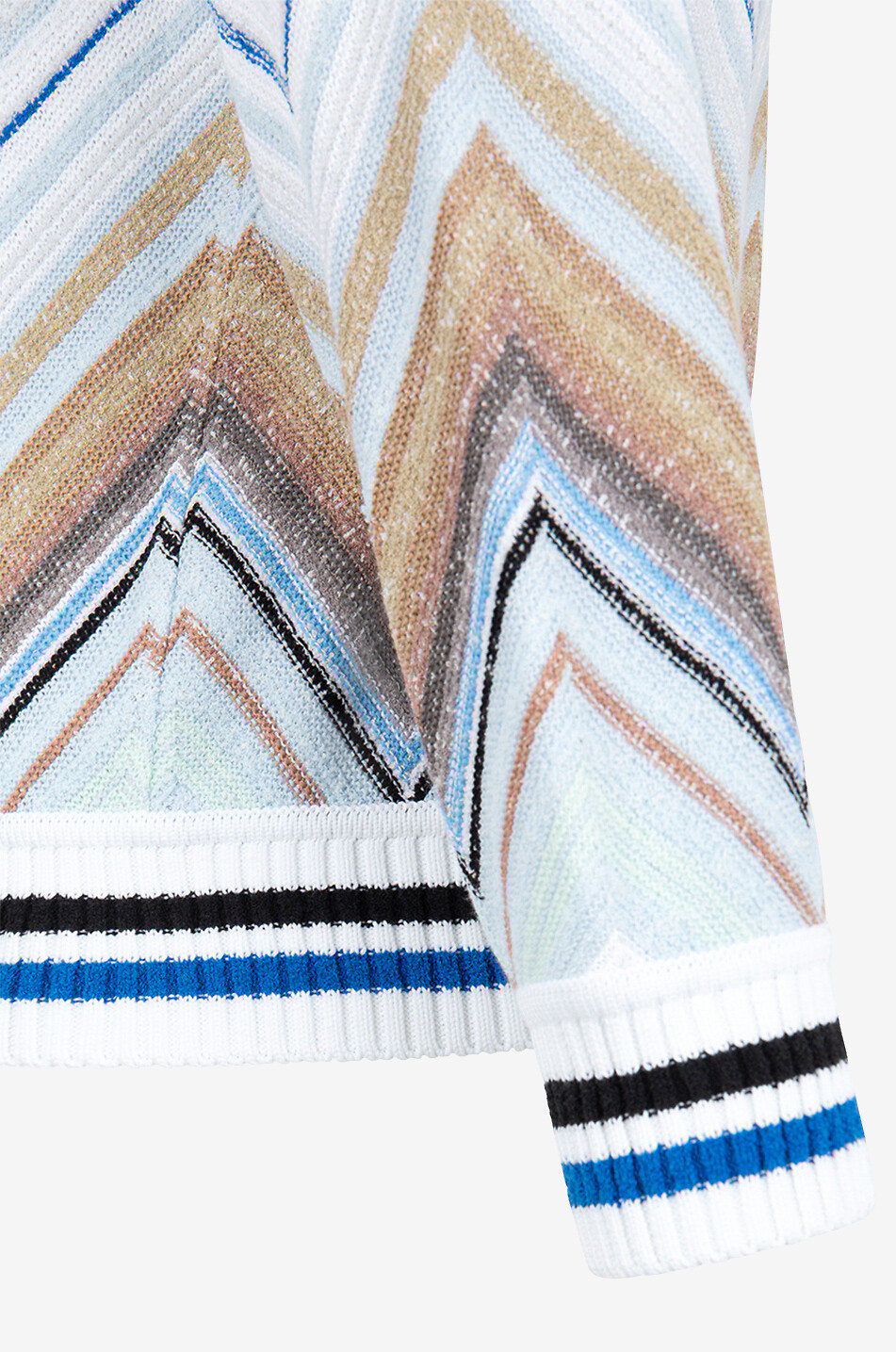 MISSONI Pull à col rond en coton mélangé motif chevrons Homme BLANC 3