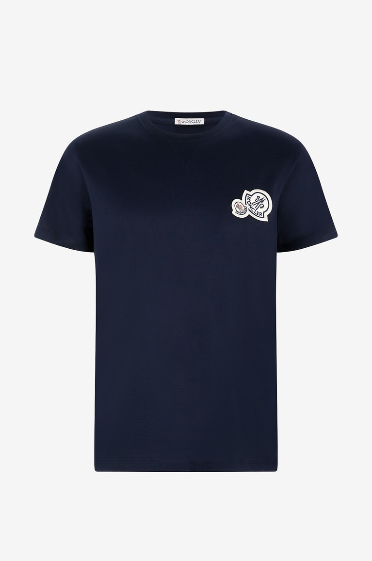 MONCLER Double patch jersey T-shirt Men BLUE 1