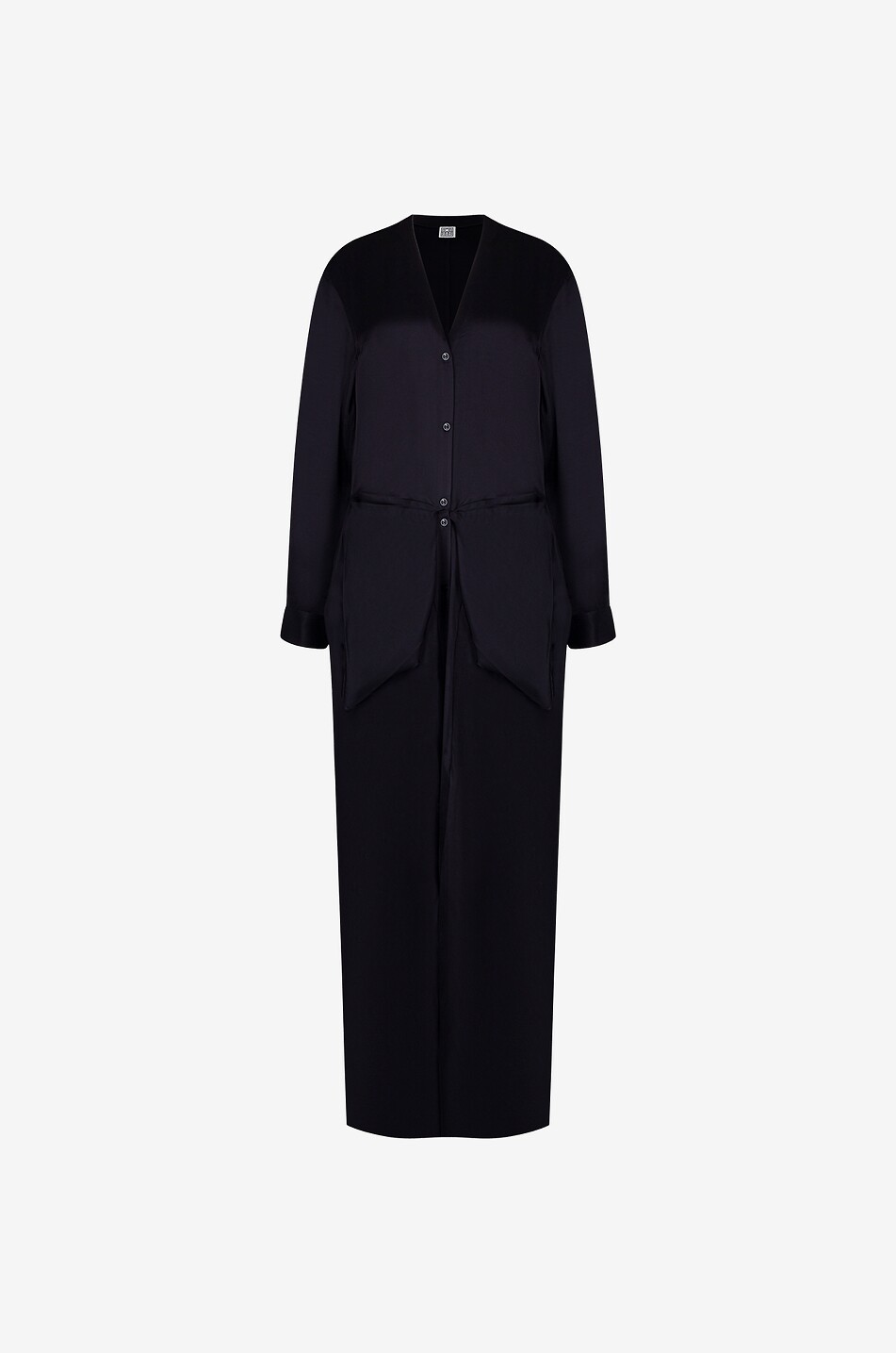 Robe chemise longue en satin Knot