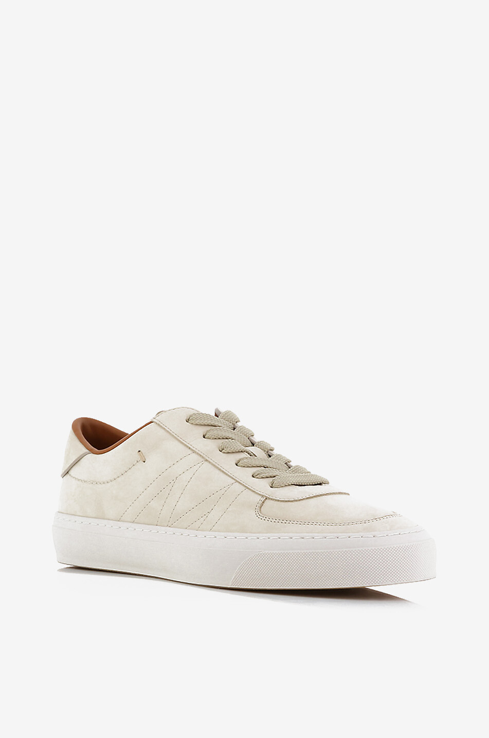 MONCLER Monclub low-top lace-up nubuck leather sneakers Men BEIGE 1