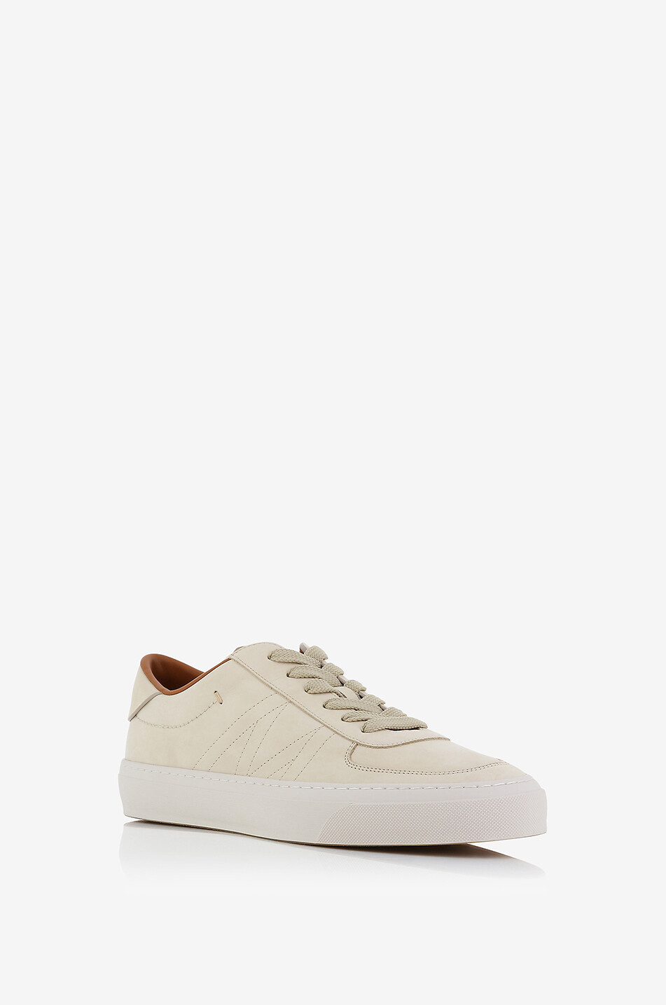 MONCLER Niedrige Nubukleder-Schnürsneakers Monclub Herren BEIGE 1