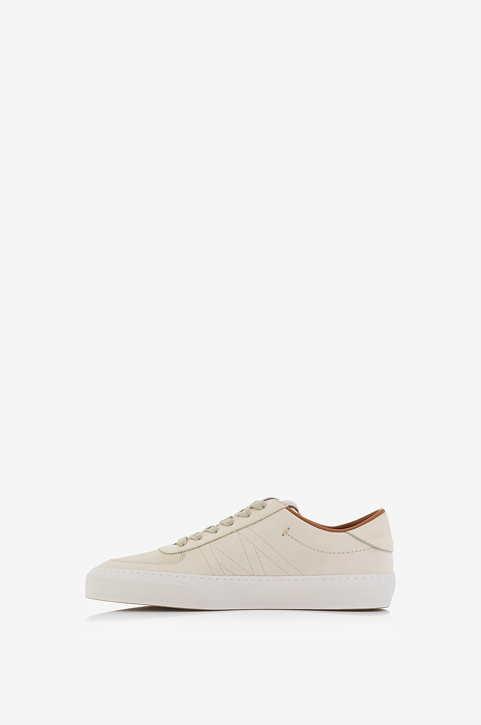 MONCLER Niedrige Nubukleder-Schnürsneakers Monclub Herren BEIGE 3