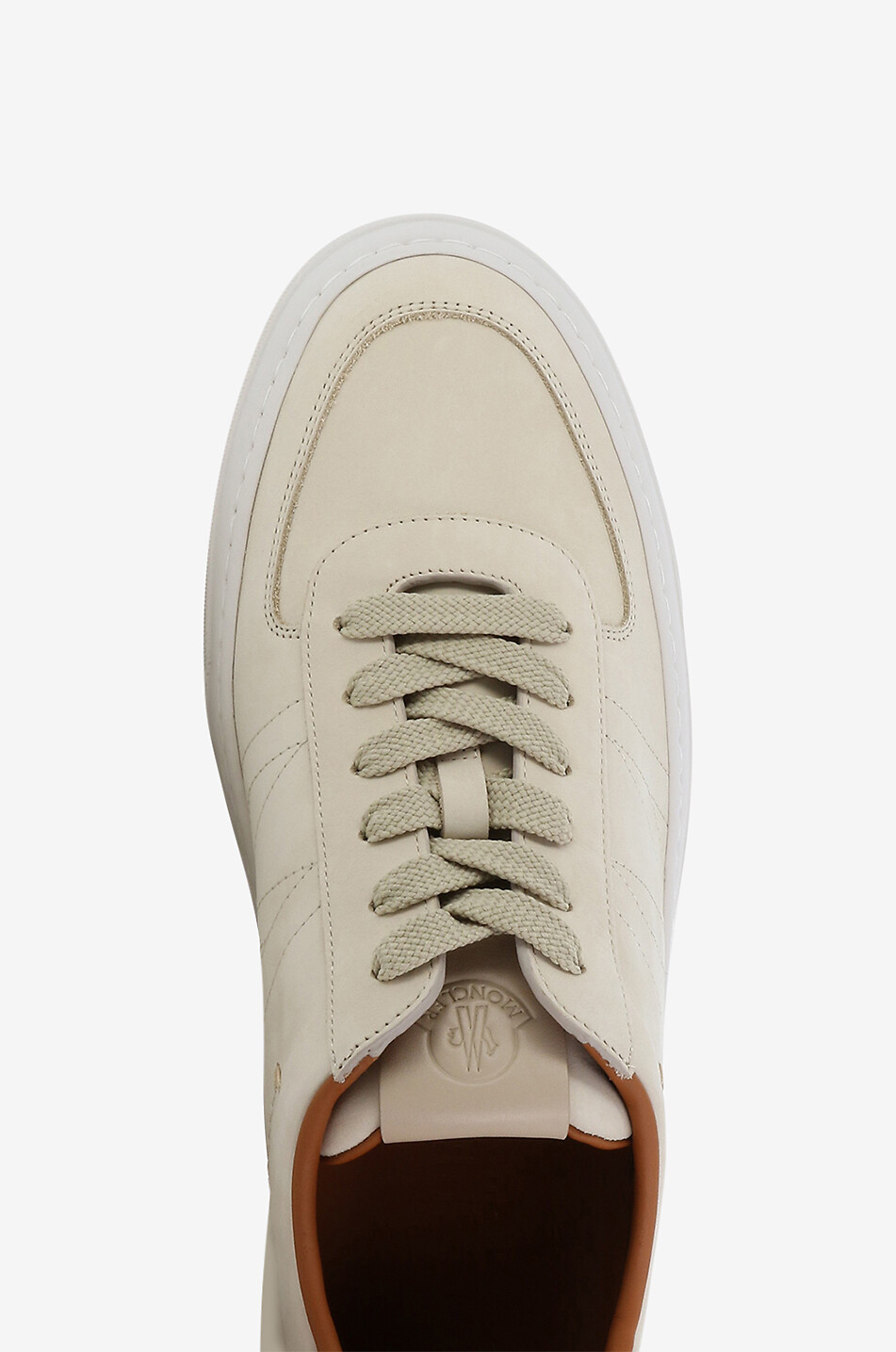 MONCLER Niedrige Nubukleder-Schnürsneakers Monclub Herren BEIGE 5