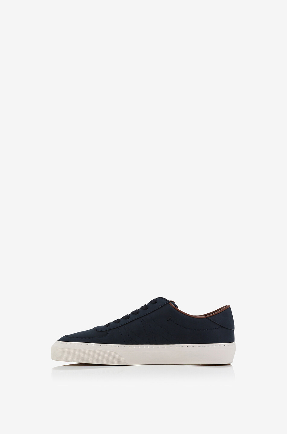 MONCLER Baskets basses à lacets en cuir nubuck Monclub Homme BLEU 3