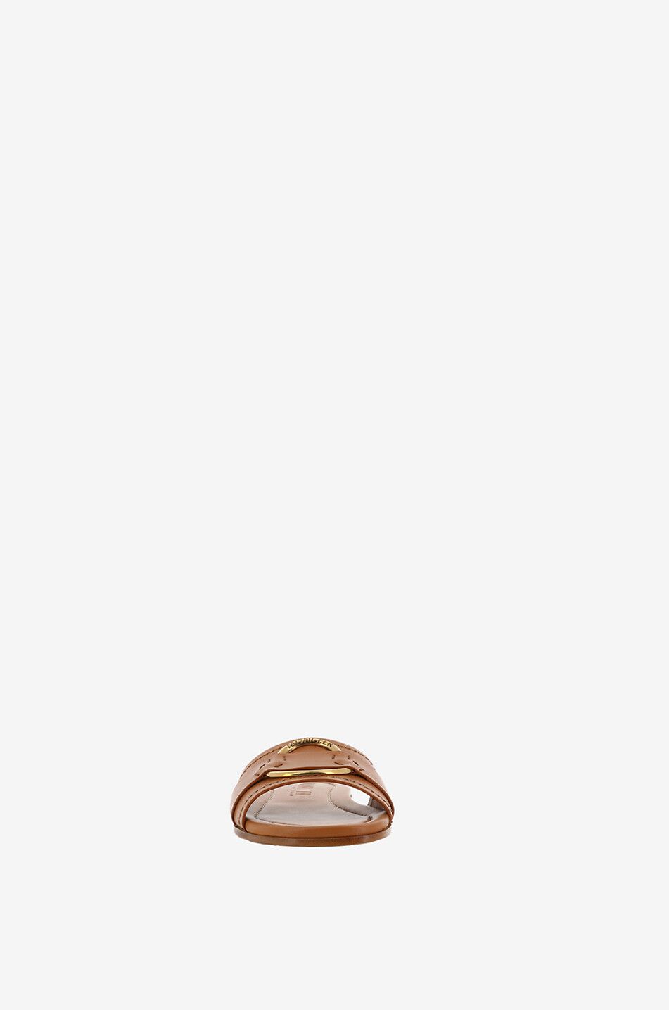 MONCLER Bell Slide flat smooth leather mules Women CAMEL 2