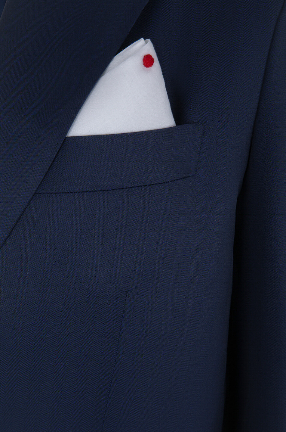 KITON Fluid virgin wool suit with discreec chevron pattern Men DARK BLUE 3