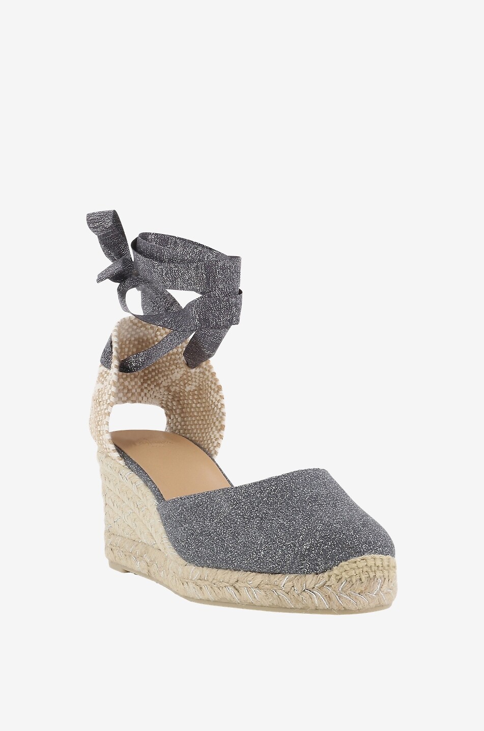 Carina 6 001 wedge glittering canvas espadrilles