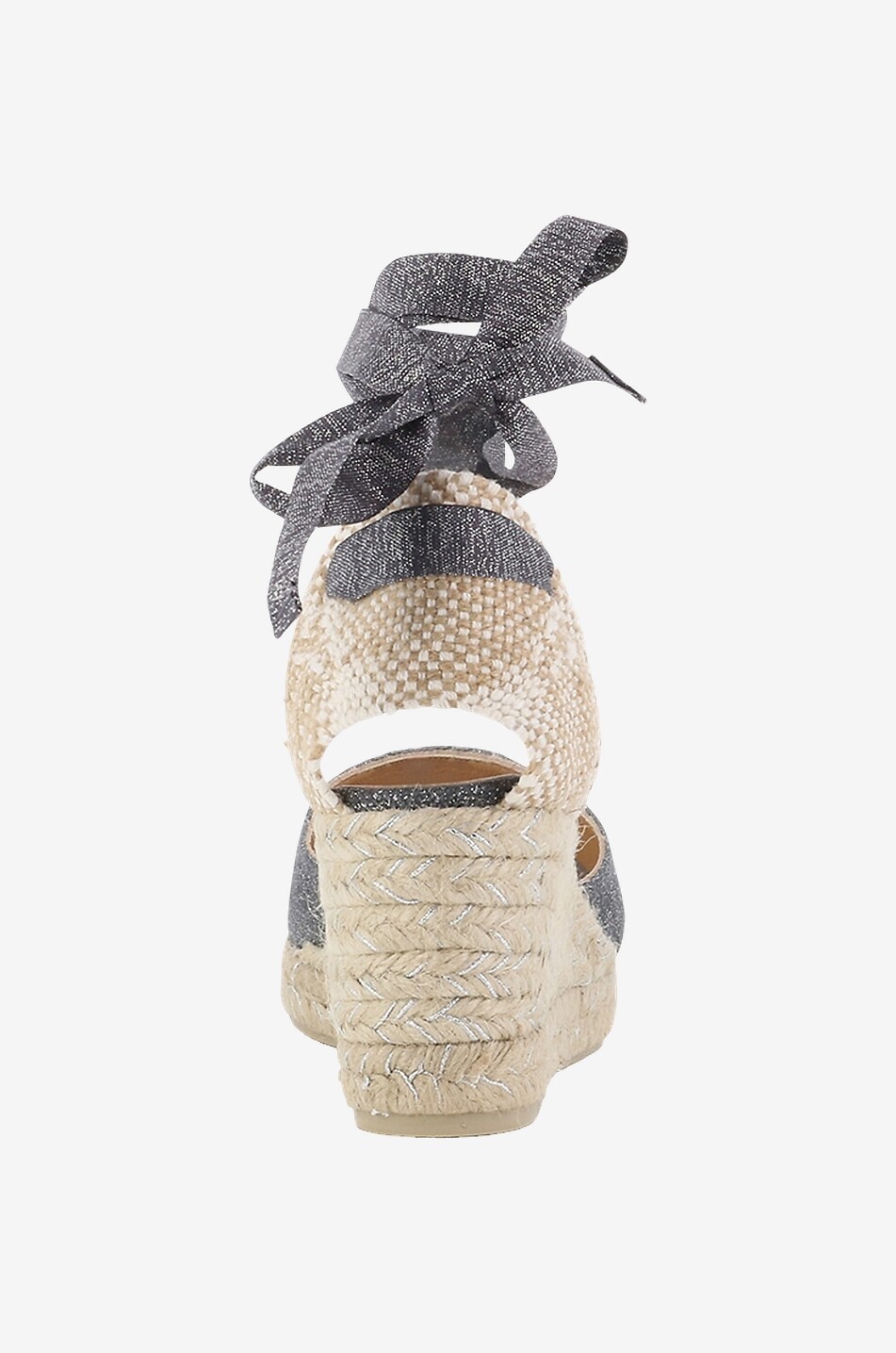 CASTANER Espadrilles compensées en toile scintillante Carina 6/001 Femme GRIS FONCÉ 4