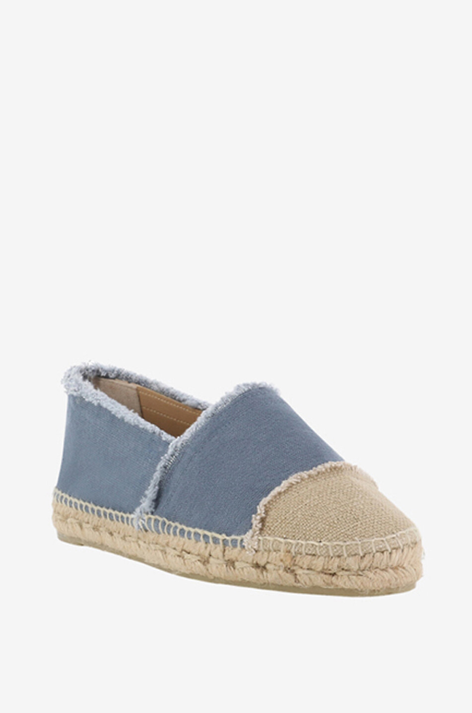 CASTANER Flache Espadrilles aus ausgefranstem Canvas Kampala Damen BLAU 1