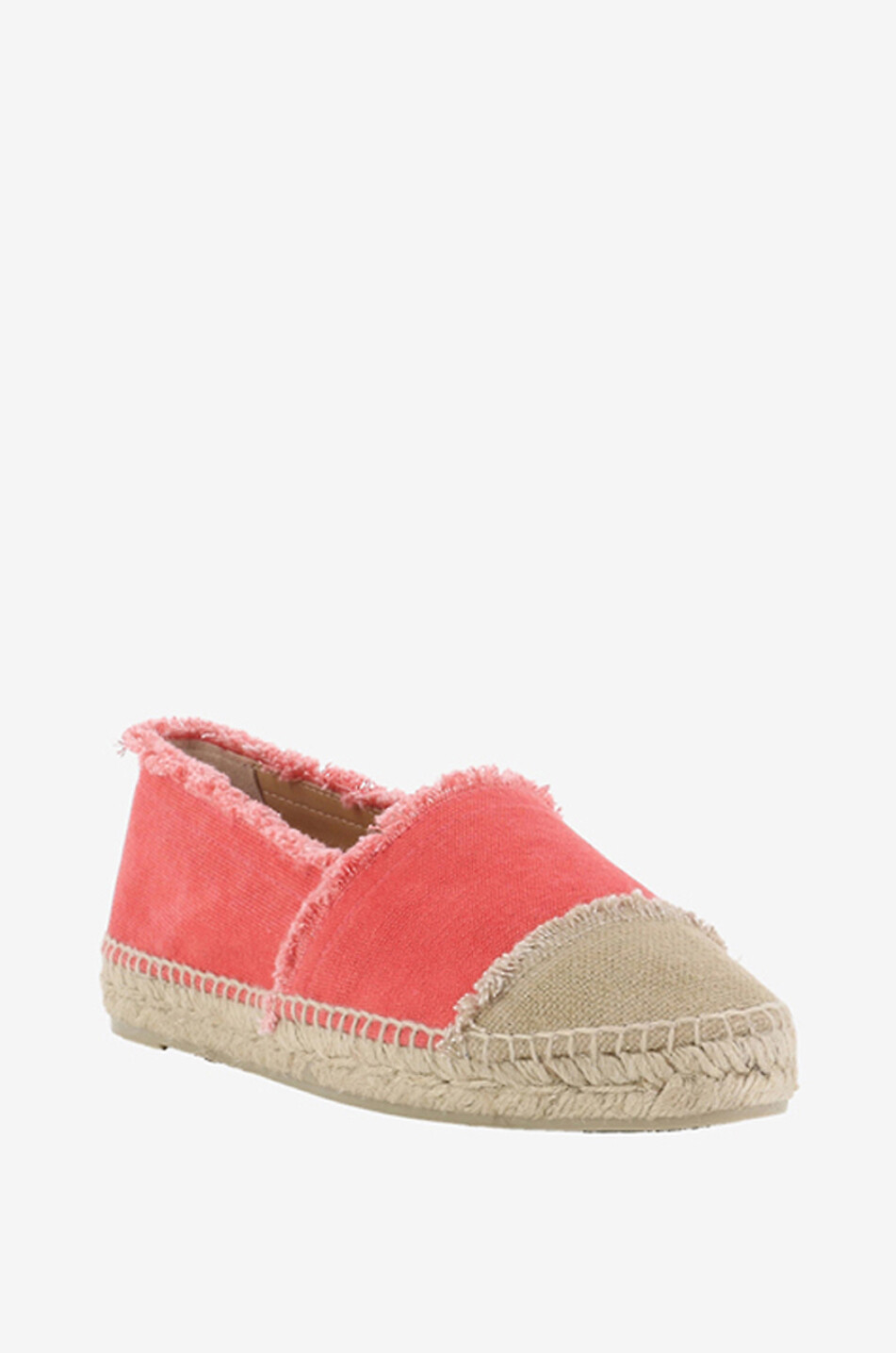 CASTANER Espadrilles plates en toile effilocée Kampala Femme ROUGE CLAIR 1