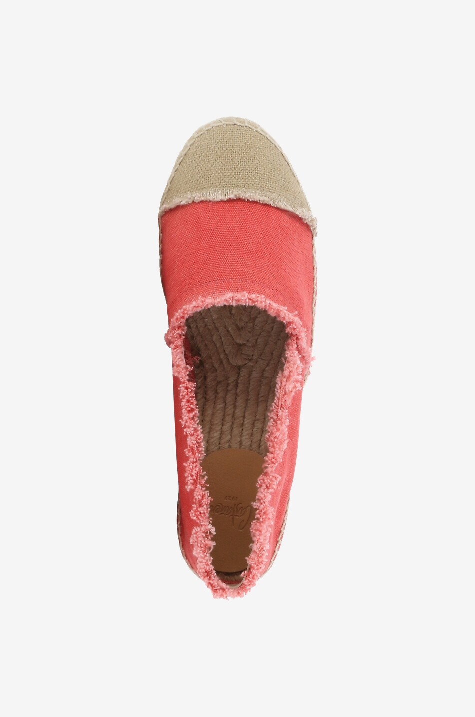 CASTANER Flache Espadrilles aus ausgefranstem Canvas Kampala Damen HELLROT 5
