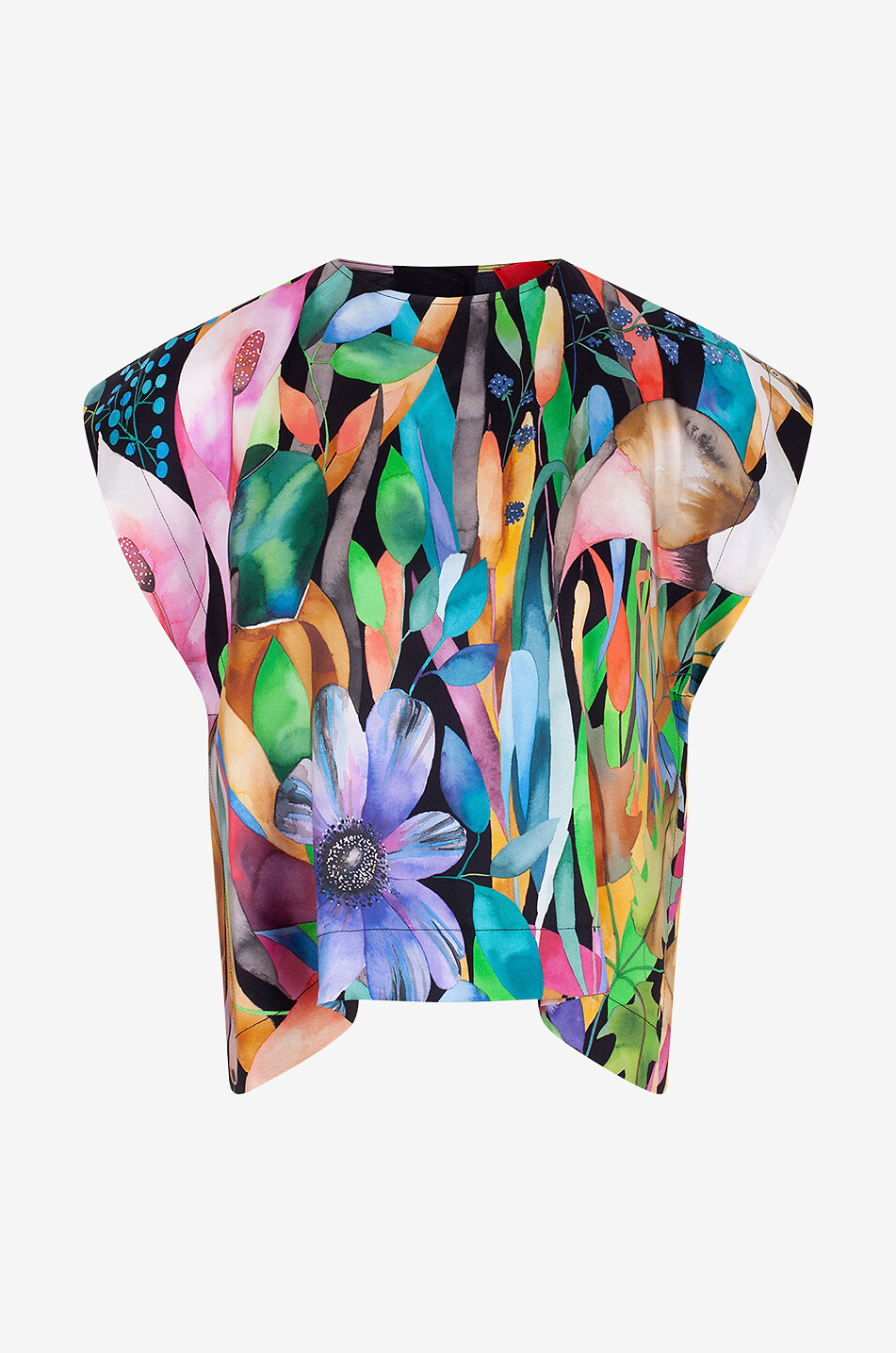 CO.GO Top en sergé de soie imprimé à dos ouvert Black Heron Femme MULTICOLORE 1