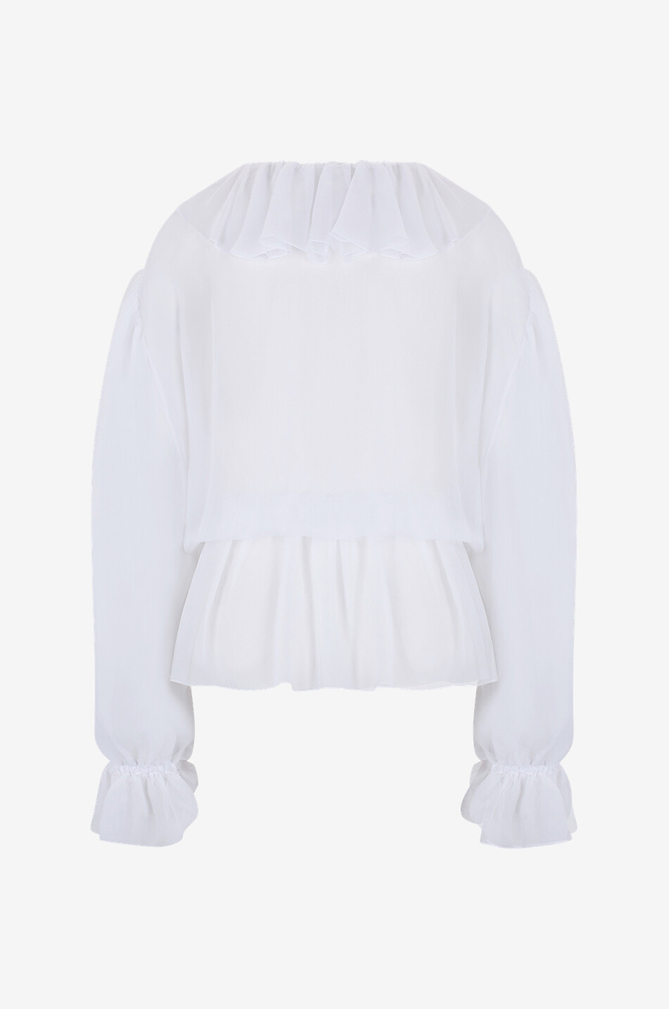 DOLCE & GABBANA Wrap effect silk chiffon ruffle blouse Women WHITE 2