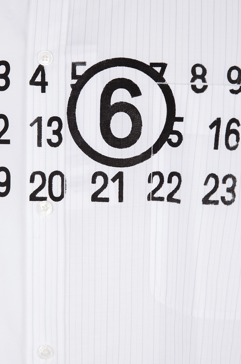 MM6 Hemd in 2-in-1-Optik Numeric Logo Herren WEISS 3