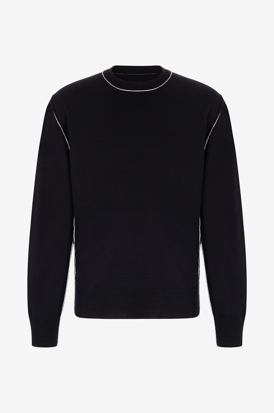 Lightweight wool jumper with contrasting seams