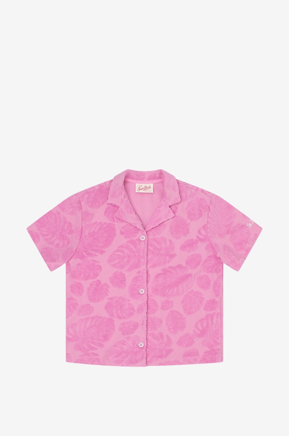 MC2 SAINT BARTH Everlee girl's terry short-sleeved shirt Girl MEDIUM PINK 1