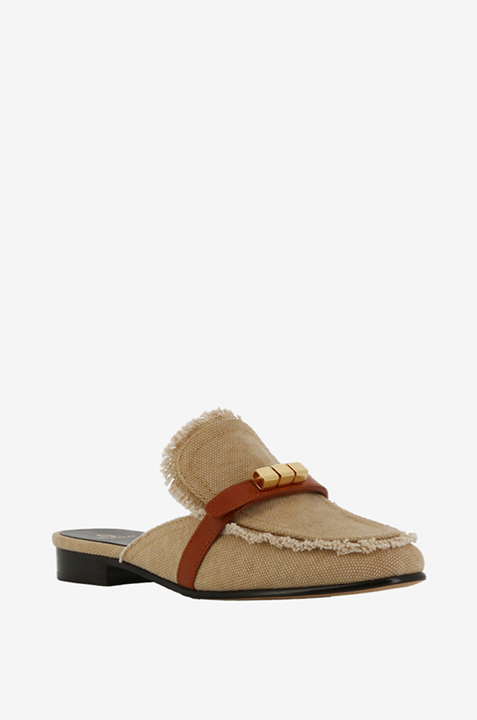 SKORPIOS Amalfi flat frayed canvas mules Women BEIGE 1