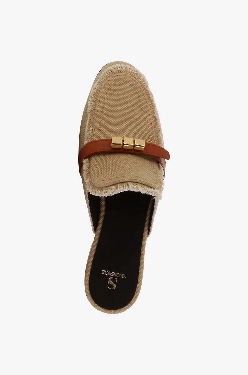 SKORPIOS Amalfi flat frayed canvas mules Women BEIGE 5