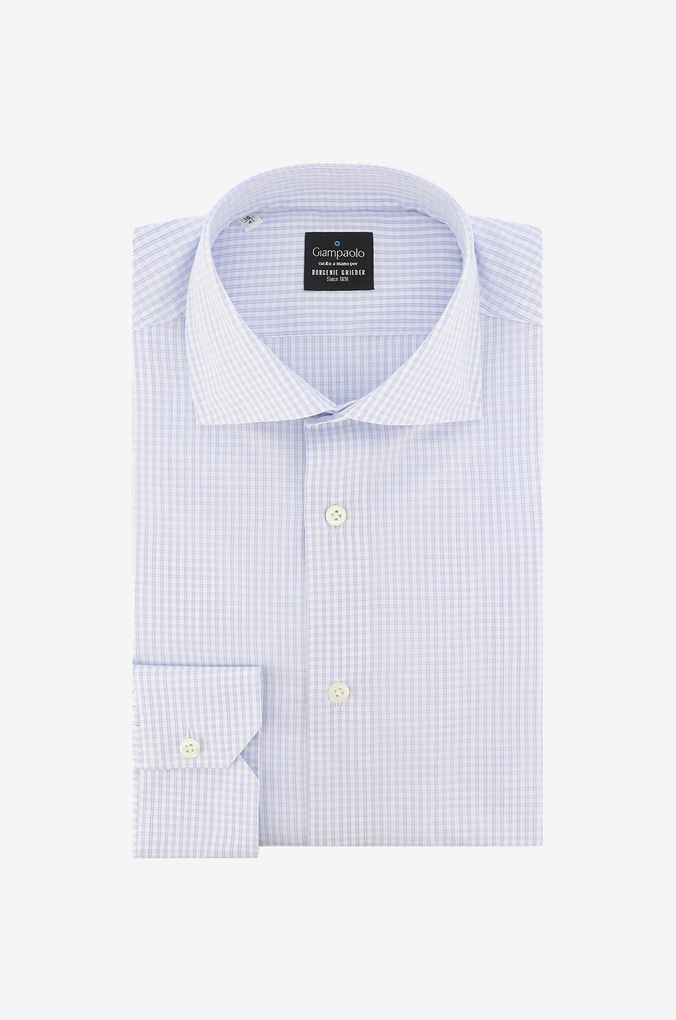 Gingham check cotton long-sleeved shirt