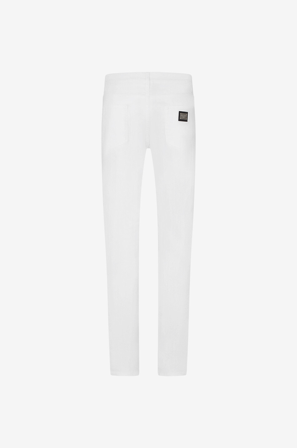 Weisse Slim-Fit-Jeans mit Logoplättchen