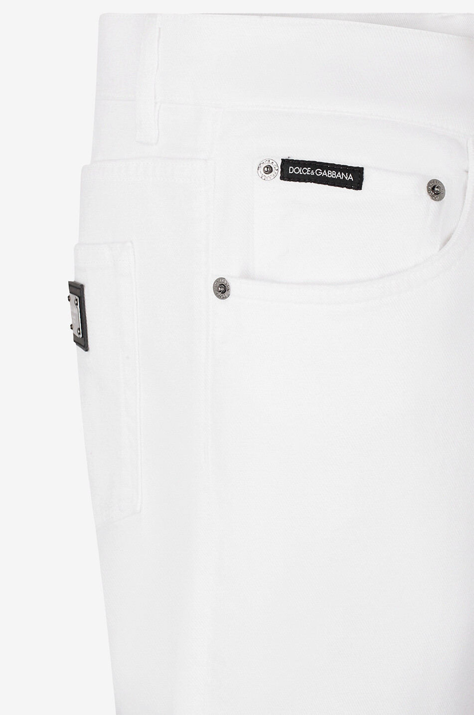 Weisse Slim-Fit-Jeans mit Logoplättchen