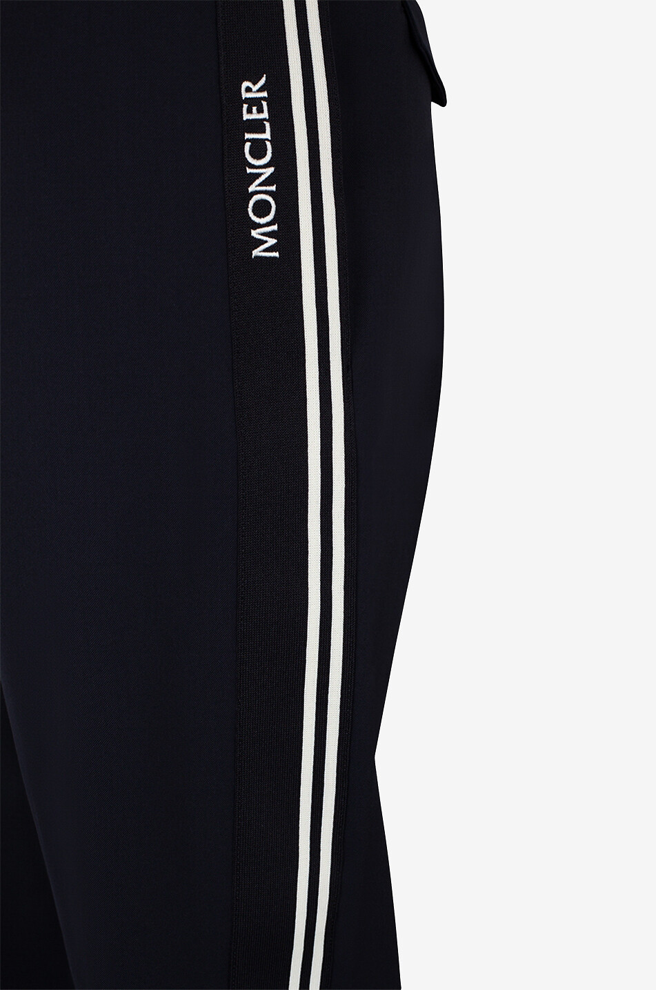 MONCLER Pantalon jogger en laine à bandes latérales Homme BLEU FONCE 3