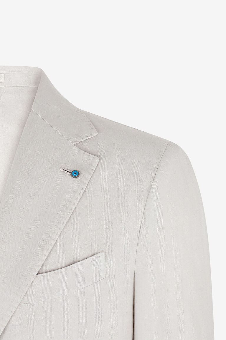 GIAMPAOLO Blazer aus Lyocell Leinen und Baumwolle Novoli Herren Hellbeige 3